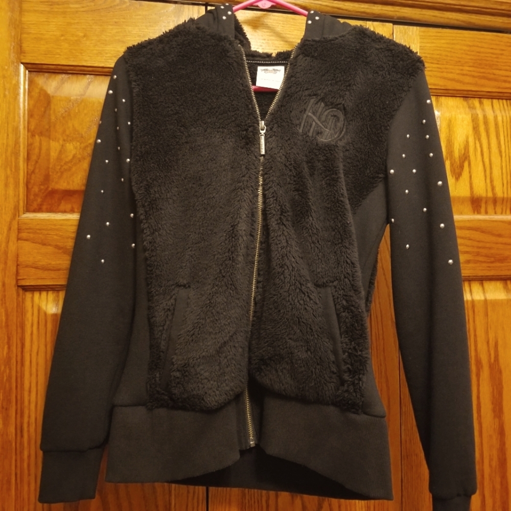 Harley-Davidson studded fleece hoodie jacket